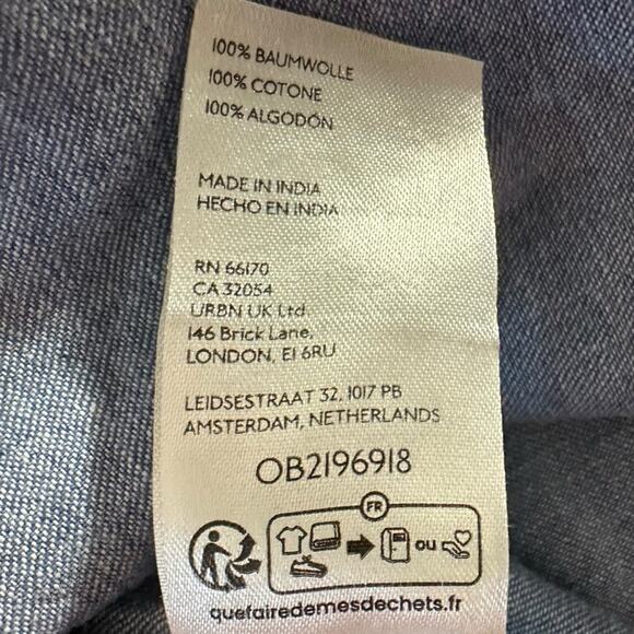 Free People Retro 90s Soraya Light Denim Sky Drop Waist Midi Jumper Dress Medium - Picture 12 of 13